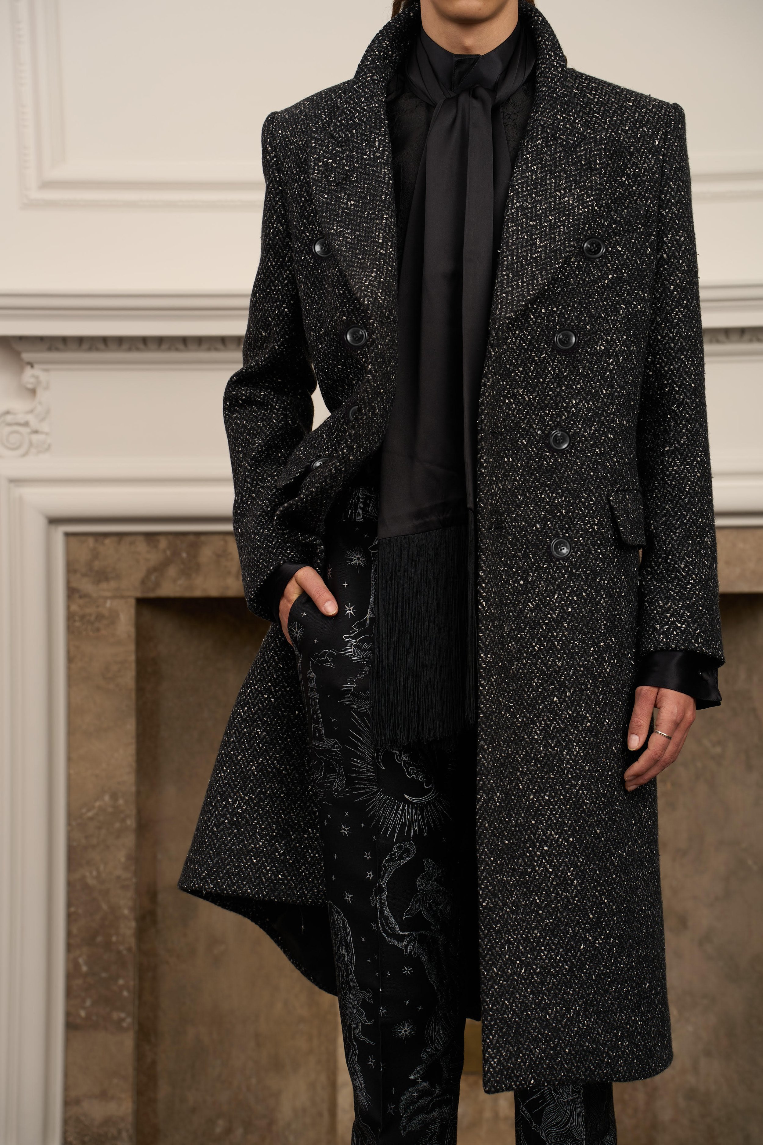 The Fawcett' Faux Astrakhan Coat — Joshua Kanemenswear, fashion, tailoring, bespoke, suit, tailor, fashion, runway The Fawcett' Faux Astrakhan Coat — Joshua Kanemenswear, fashion, tailoring, bespoke, suit, tailor, fashion, runway